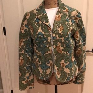 Corduroy print jacket.